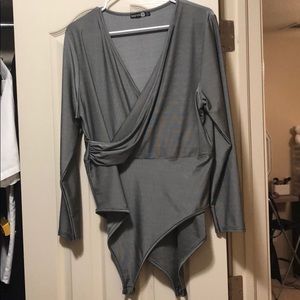 NWOT Silver Long Sleeve Bodysuit